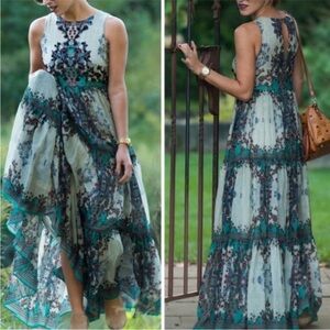 ANTHROPOLOGIE Bhanuni by Jyoti Madera Maxi Dress Sleeveless Floral size 2P
